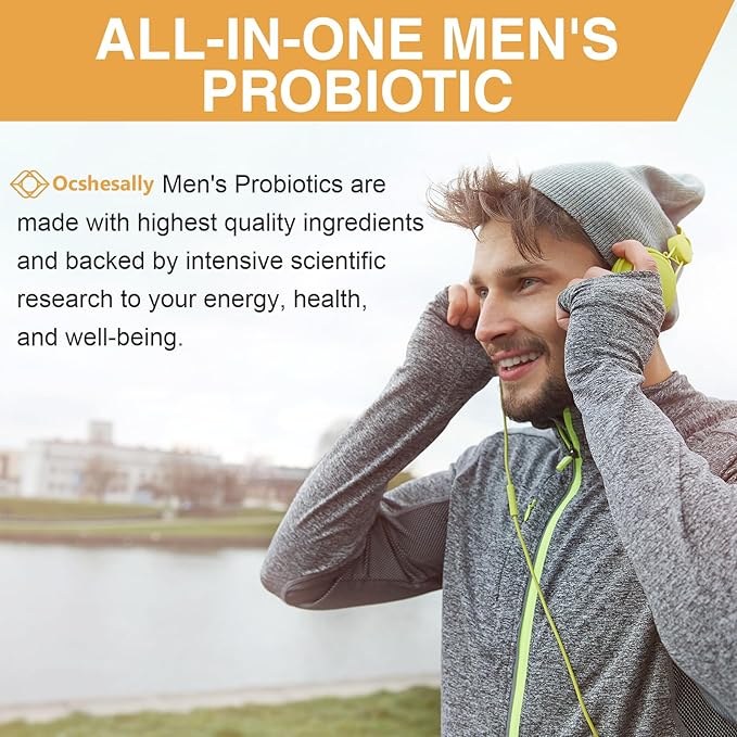 Probiotics for Men, Gut health 500 Billion 12 Strains, 180-Days Supply