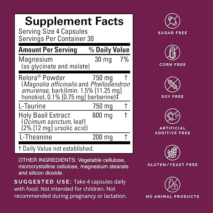 Dr Amen BrainMD Everyday Stress Relief - 120 Capsules, Pack of 2 - Promotes Relaxation & Focus - Non-Drowsy - Gluten Free - 60 Total Servings