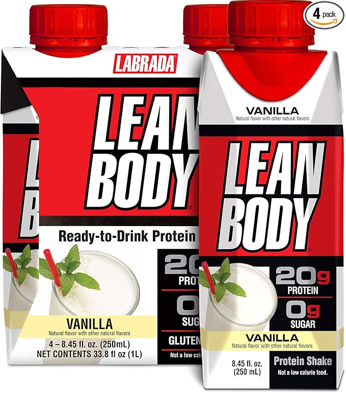 Lean Body Ready-to-Drink Vanilla Protein Shake, 20g Protein, 0 Sugar, 22 Vitamins 4)