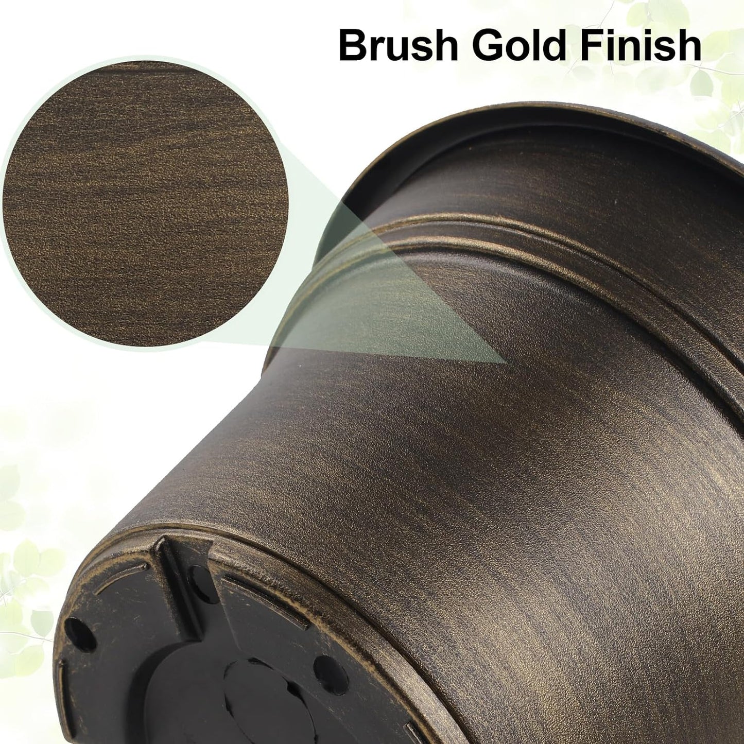 16 inch Plant Pots Outdoor Planters,4 Pack Large Plastic Flower Pot for Indoor Plants with Drainage Holes & Saucer, Resin Decorative Container Sets with Trays for House Outdoor Garden Plant Dark Gold