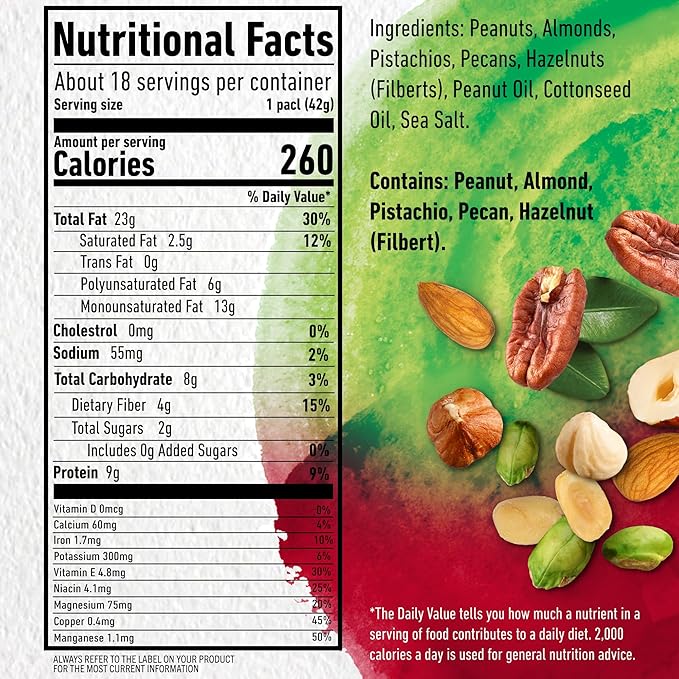 PLANTERS NUT-rition Heart Healthy Nut Mix, 1.5 oz, 18 Count