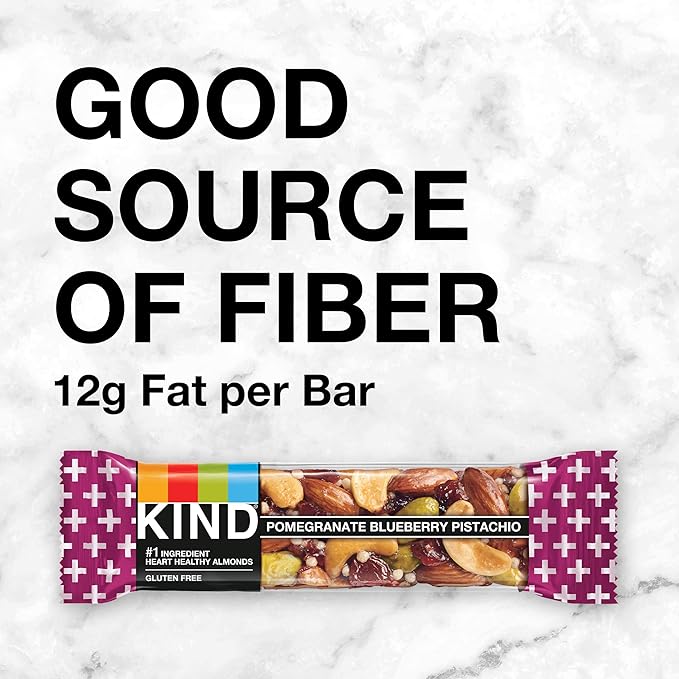 KIND Bars, Pomegranate Blueberry Pistachio, Healthy 5g Protein 12 Count