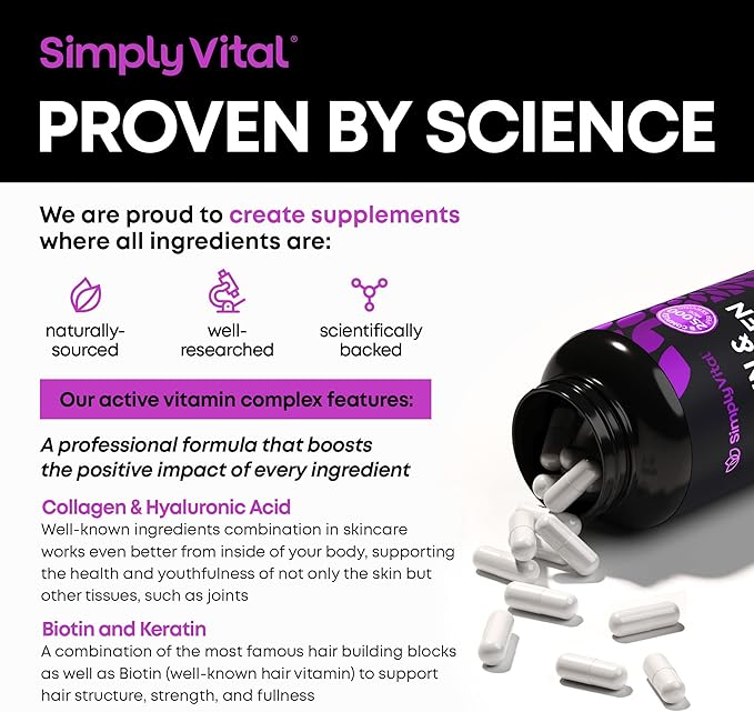 Biotin Vitamins for Hair, Skin & Nails 5000mcg, Keratin 60 Caps