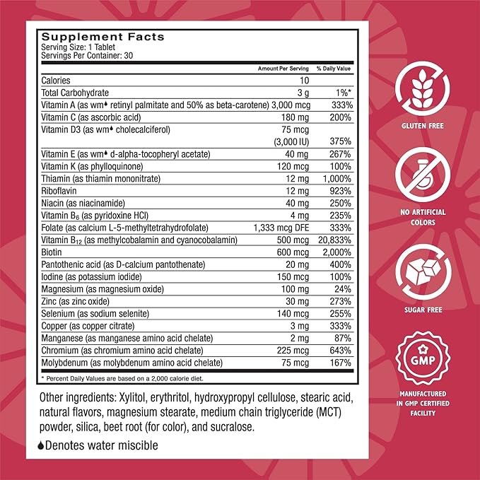 Celebrate Vitamins CelebrateONE Chewables, Iron Free (30 Tablets)