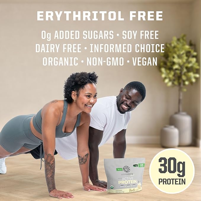 Sunwarrior Vegan Protein Powder USDA Organic Protein Powder Blend | Plant Based BCAA Sugar Free Gluten Free Non-GMO Dairy Free | Vanilla 4.96lbs | Sport Organic Active Protein