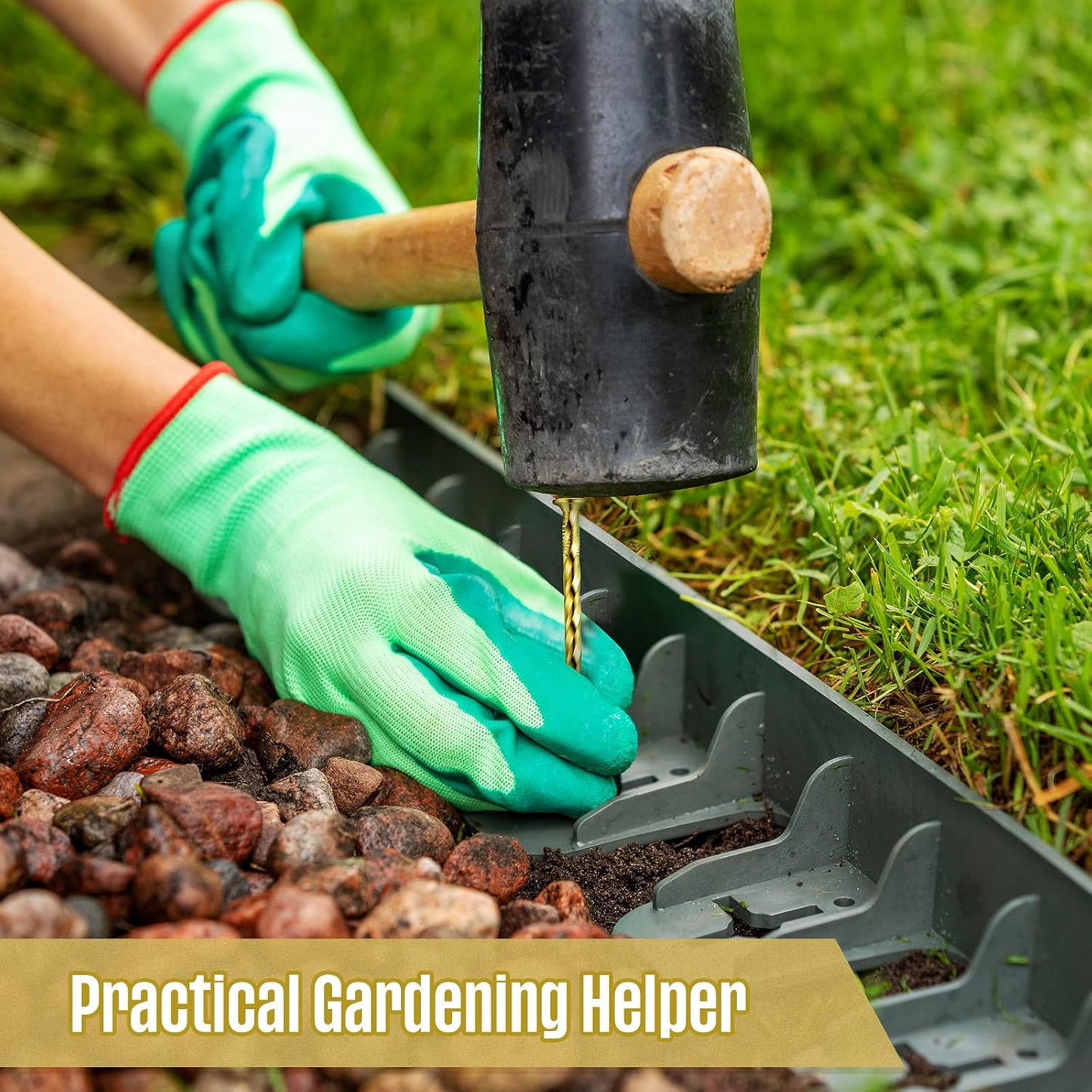 200 Pcs Metal Nails 8 Inch Artificial Spikes Galvanized Spiral Landscape Stakes Edging Spikes Garden Stakes for Fake Landscaping Grass Ground Lawn(Gold)