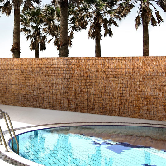 ZNCMRR Reed Fencing Rolls Natural Bamboo Fence 5.5 Feet High Privacy Screen Curtains Fence for Balcony Patio Garden Backyard Shades Outdoor 5.5FT X 16.4FT (Brown)