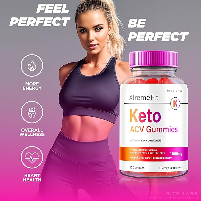Xtremefit Keto ACV Gummies for Advanced Weight Loss, Advanced Formula, Apple Cider Vinegar Supplement (120 Gummies)