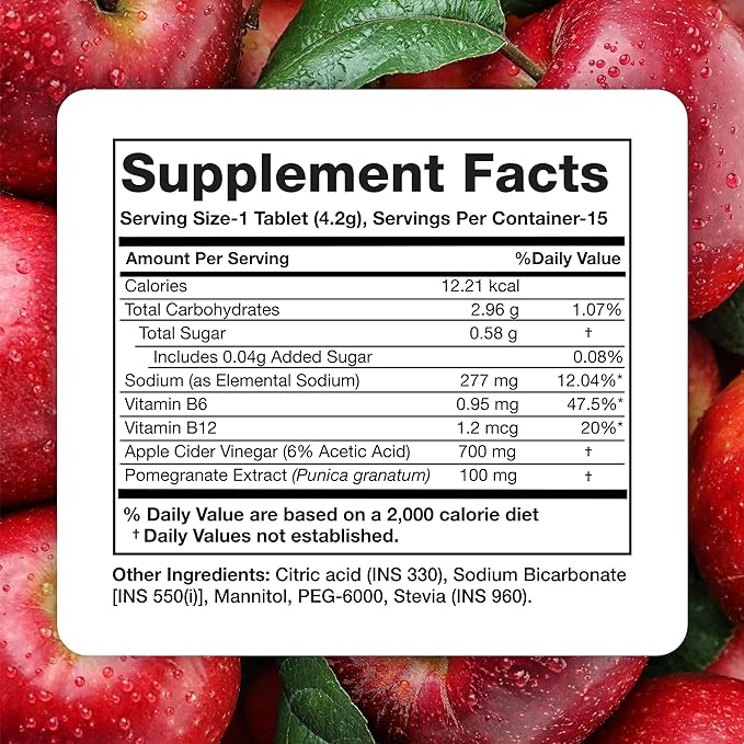 PLIX Apple Cider Vinegar Effervescent Tablets with The Mother, 700mg ACV with VIT B12, B6, Pack of 4 | Vegan, No Added Sugar, Non-GMO & Gluten-Free