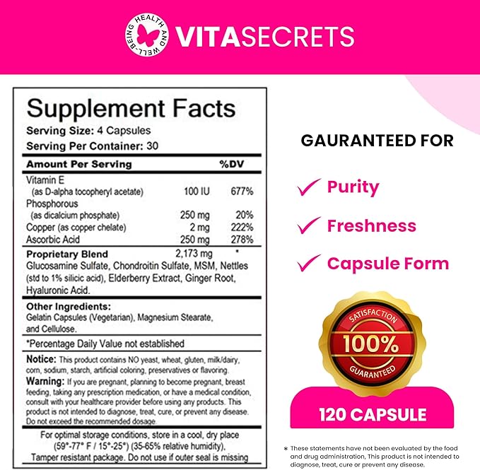 Joint Support Supplement with Glucosamine, Chondroitin, 120 Joint