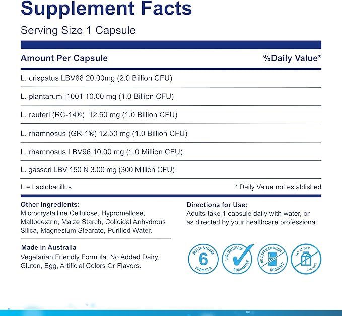 Life-Space Probiotic for Women, Support Healthy 6.3 Billion 60 Capsules