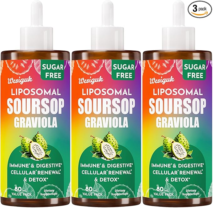 Soursop Bitters Liquid 880MG, Soursop Multivitamin Liquid Drops with Soursop Leaves Herbal Blend, for Cell Support & Regeneration, Immunity, Liver, Gut, Zzz & Antioxidant - 240 Days Supply
