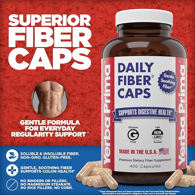 Yerba Prima Daily Fiber Caps Formula 400 Capsules 2) -