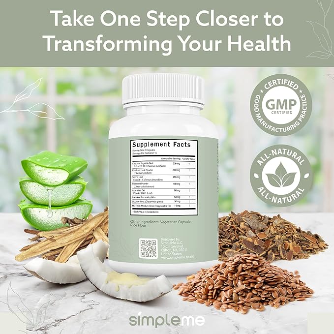Colon Cleanse Detox, Natural Constipation Relief for Adults, Fast Bloating Relief Colon Cleanser for Women & Men, 30-Day Gut Support Weight Management, 1 Day Detox Cleanse, 30 Capsules