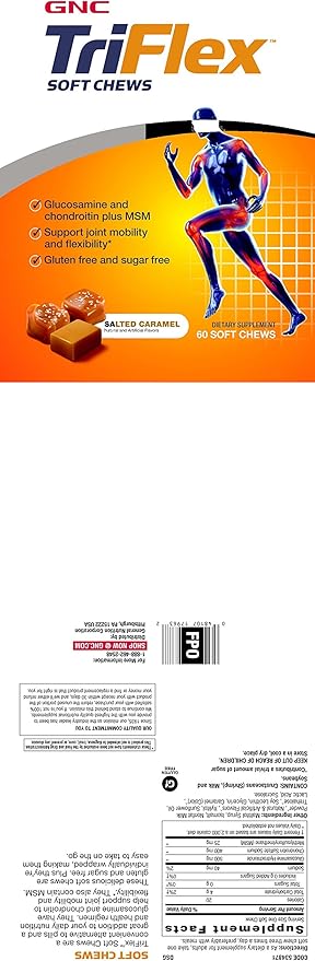 GNC TriFlex Soft Chews, Salted Caramel, 60 Soft