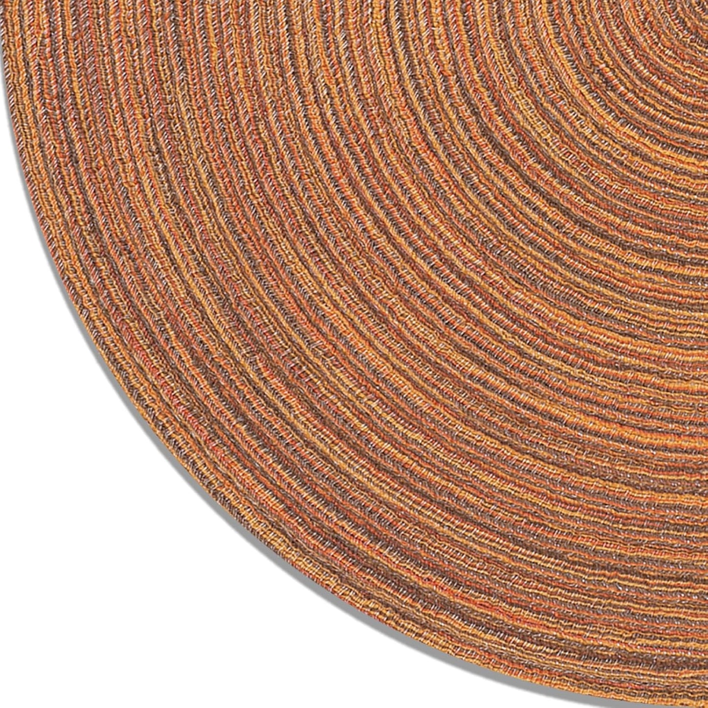 AHHFSMEI Round Braided Placemats Set of 6 Round Table Mats for Dining Tables Natural Woven Heat Resistant Place mats 15 Inch (Brown)
