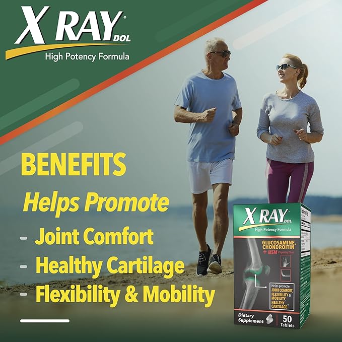 X Ray High Potency Joint Health 1500mg, Chondroitin 300mg, MSM 120 mg, 50 Count, 3