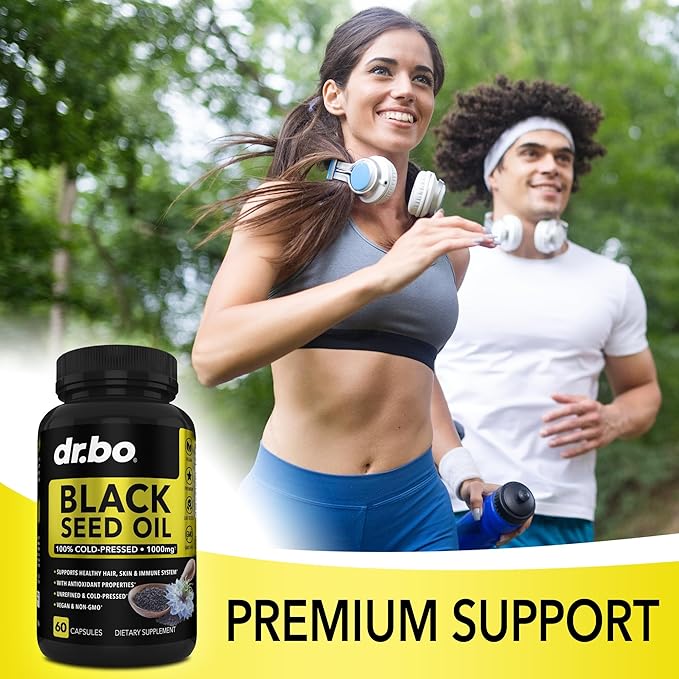 Black Seed Oil Capsules Vegan 500mg Each, 1000mg Per 2 Capsule 60 Softgels