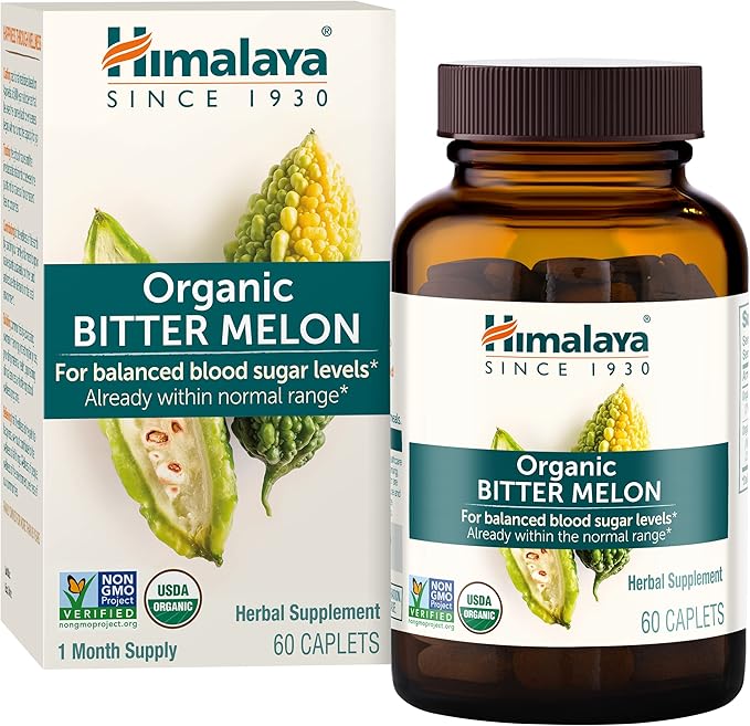 Himalaya Organic Bitter Melon for Glucose 660 mg, 60 Caplets, 1 Month