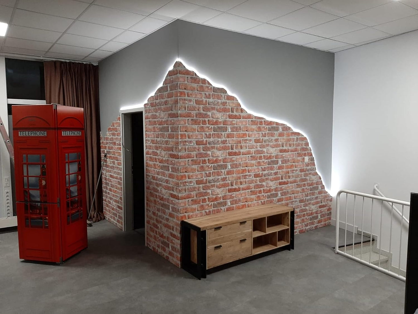 Dundee Deco 3D Wall Panels Faux Brick - Cladding, Red Brown Stone Look Wall Paneling, Styrofoam Facing for Living Room, Kitchen, Bathroom, Balcony, Bedroom, Set of 5, Covers 27 sq ft