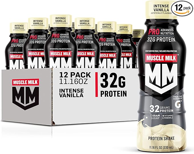 Muscle Milk Pro Advanced Nutrition Protein 11.16 Fl 12), 32g 32g Protein, 1g Sugar, 16 Vitamins 5g Fiber,