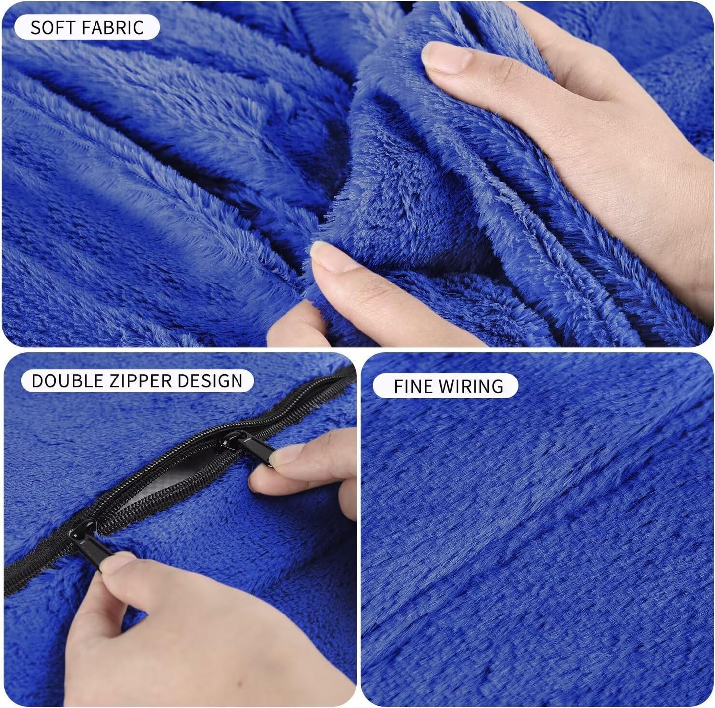 Bean Bag Chair for Adults 7FT,Soft Removable Cover for Teens/Girls Bedroom,Fluffy Giant Round Floor Beanbag Lounger Chairs (No Filler,Sapphire)