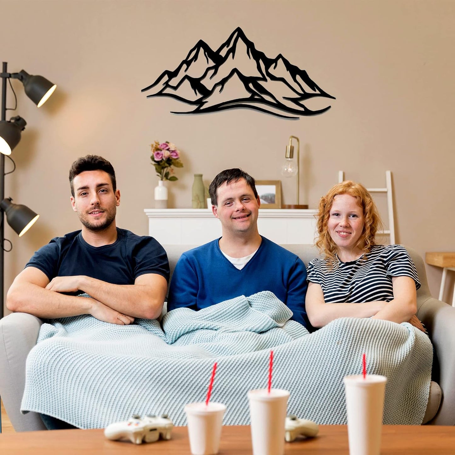 METALPLEX Mountain Range Metal Wall Art - Fade-Resistant and Rust-Free Indoor & Outdoor Aluminum Composite Wall Decor - Home Decor Wall Art For Living Room and Bedroom Decorations - Silver (20" x 10")