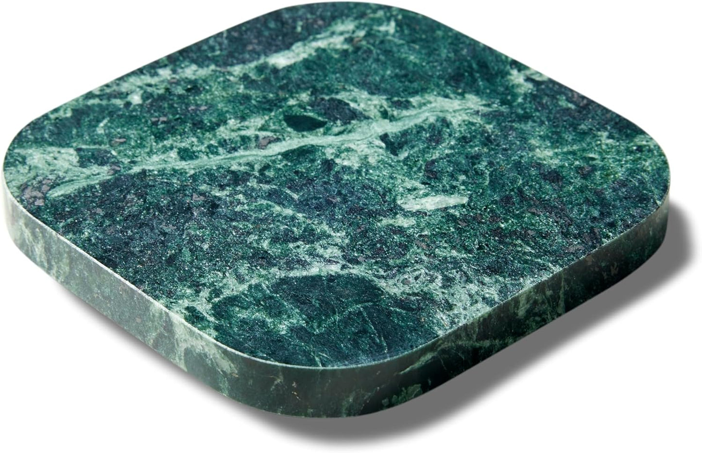 ππππ₯π’ππ§ Green Marble Coasters β Set of 4 β Square Modern Bar Coasters for Drinks, Coffee βStone Holder for Home DΓ©cor, Housewarming Gifts (Dark Green)