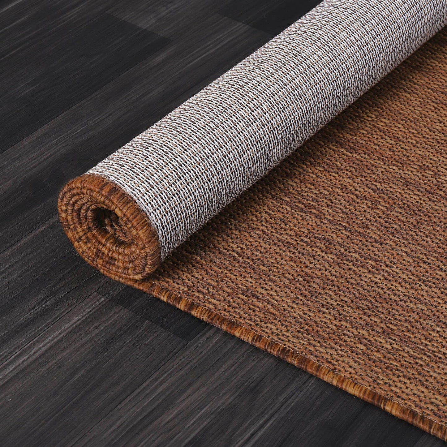CAMILSON Outdoor Rug 5x7 Modern Area Rugs for Indoor and Outdoor Patios and Porches - Waterproof, Washable, Non-Shedding, Easy-to-Clean Outside Carpet (5 x 7, Solid - Gold)