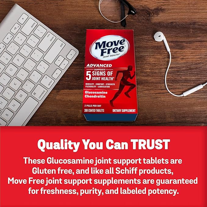 Move Free Advanced Glucosamine Chondroitin + 200 Tablets (100 Servings)*
