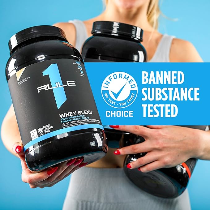 Rule One Proteins, R1 Whey Blend - 24g Fast-Acting Whey Protein Concentrates, Isolates, and Hydrolysates Per Serving, with Naturally Occurring EAAs and BCAAs (10 Pounds*, Vanilla Ice Cream)