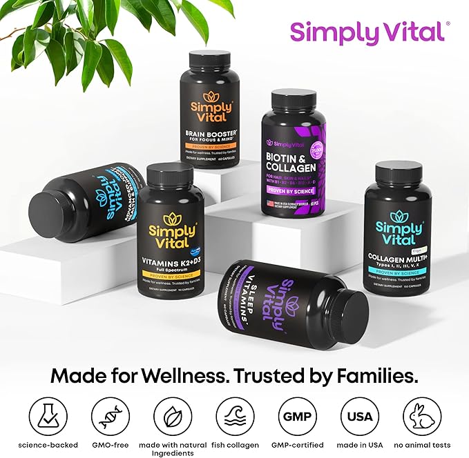 Biotin Vitamins for Hair, Skin & Nails 5000mcg, Keratin 60 Caps