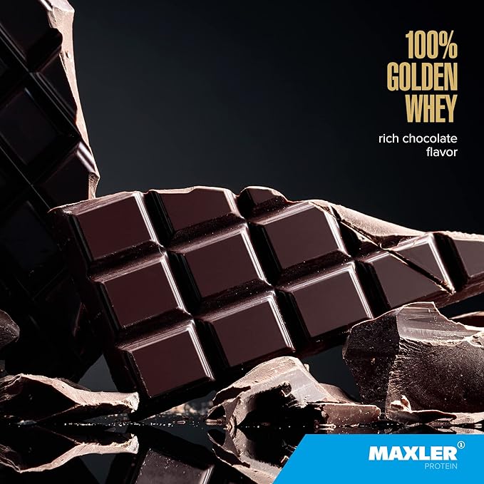 Maxler 100% Golden Whey - 22g Protein per Serving - High Protein, Low Fat, Low Carb, Complete Amino Acid Profile - Rich Chocolate Protein 5 lbs