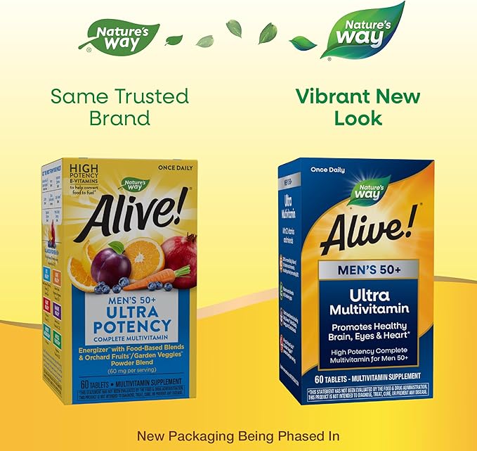 Nature's Way Alive! Men’s 50+ Daily B12, Gluten-Free, 60 Tablets