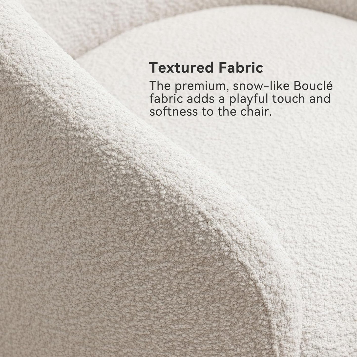 KINWELL 32" Wide Modern Boucle Swivel Barrel Chairs Set of 2, No Assembly Round Upholstered Swivel Accent Armchairs for Living Room, Bedroom (White)