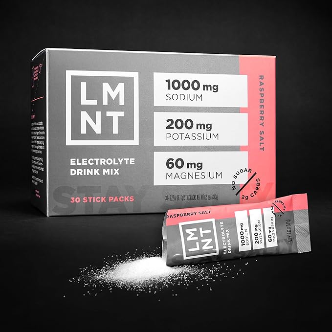 LMNT Zero Sugar Electrolytes - Raspberry Salt | Drink Mix | 30 Count