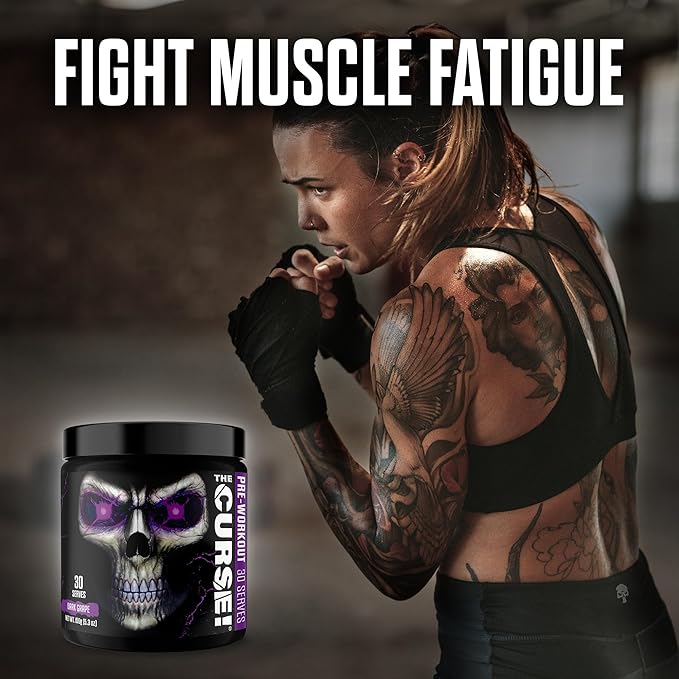 JNX SPORTS The Curse! Pre Workout Powder - Dark Grape 30 Servings | Preworkout: Boost Strength, Energy + Focus for Men & Women | Caffeine, Beta-Alanine, Creatine & L-Citrulline