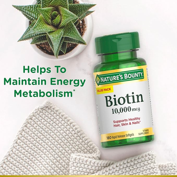 Nature's Bounty Biotin, Supports Healthy Hair, 10,000 mcg, 180 Ct