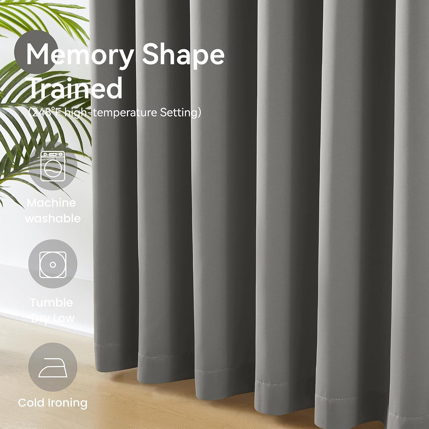KangBang Neutral Gray Blackout Curtains for Bedroom 2 Panels, Light Blocking Pinch Pleat Vertical Drapes with Hooks for Flat/Apartment Office, Solid Privacy Elegant Modern Decor,40x84 Inch