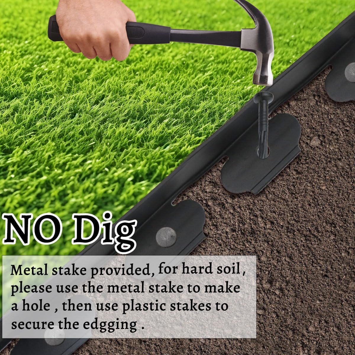 Landscape Edging,Flower Bed Edging no dig,Lawn Edging Garden Edging Border(60feet-Black)