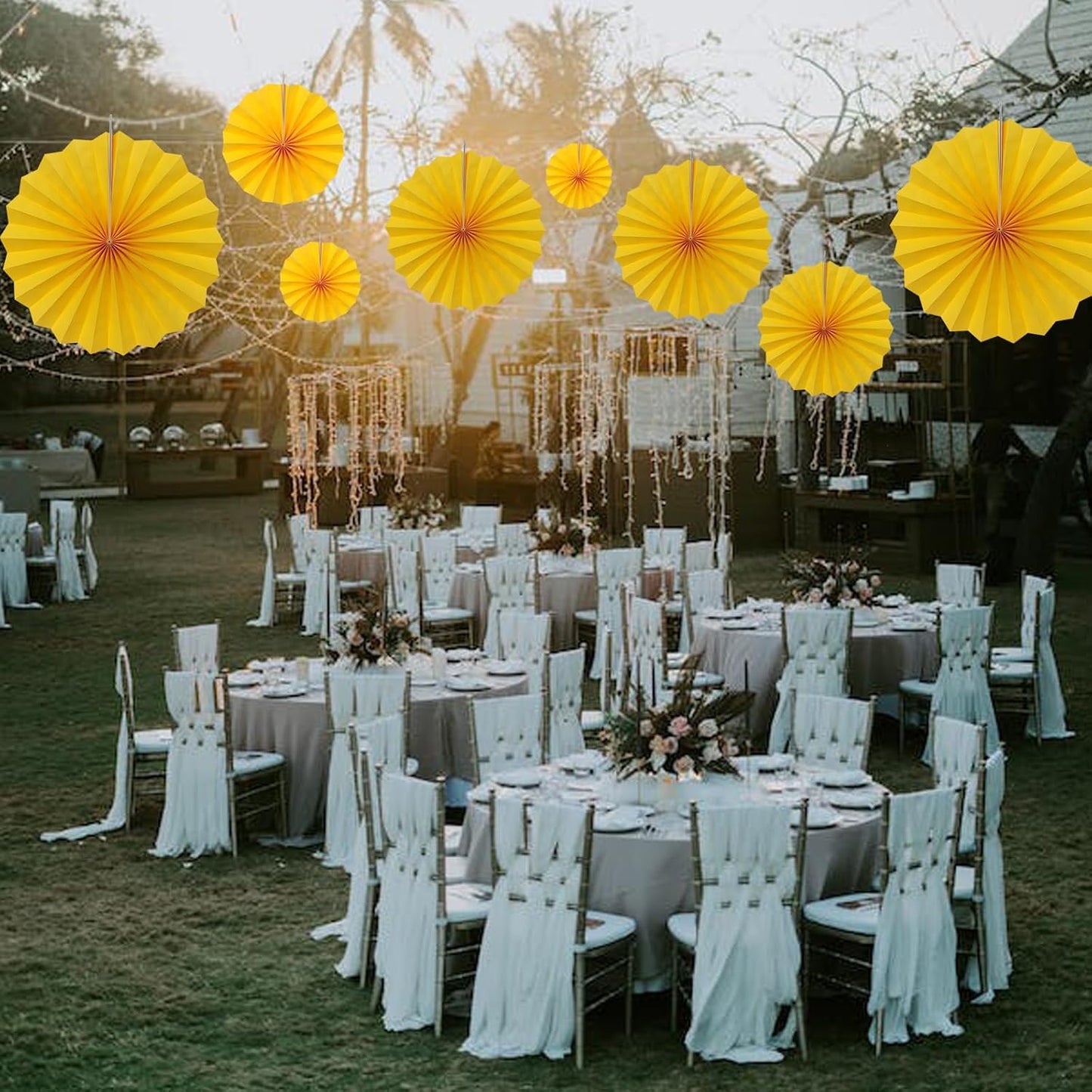 Morange Party Decorations,,Halloween Decor Events Accessories,Orange Birthday Decorations,Sunset Party Decorations,Party Fans 30 Color DIY Set (Morange)