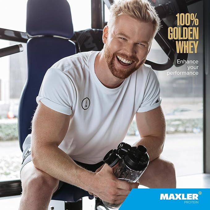 Maxler 100% Golden Whey Protein - 24g of Protein per Serving - Premium Whey Protein Powder for Pre Post Workout - Fast-Absorbing Whey Concentrate, Isolate & Hydrolysate Blend - Strawberry Banana 5 lbs