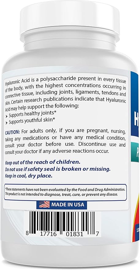 Best Naturals Hyaluronic Acid 200 mg 120 Tablets (120 Count 1))