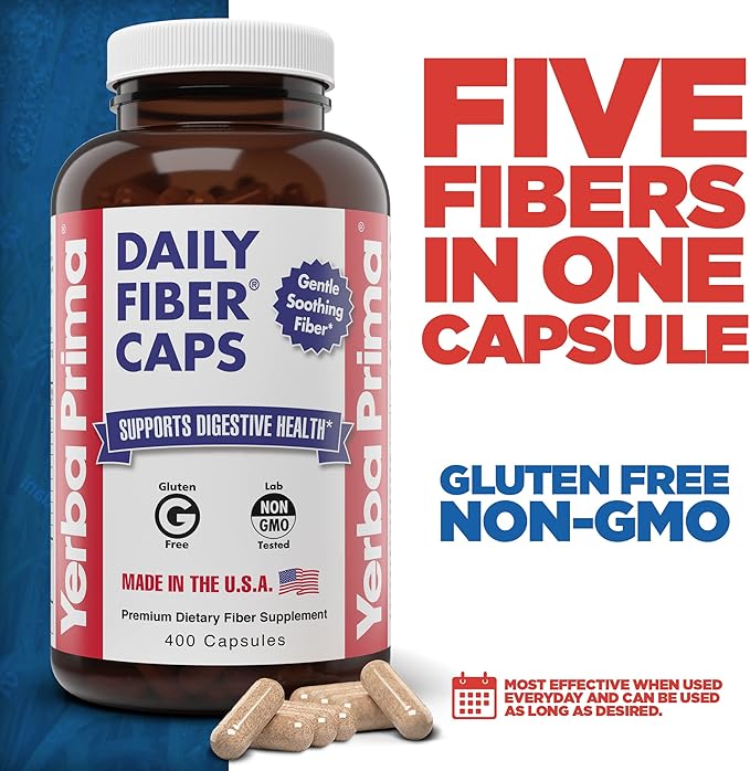 Yerba Prima Daily Fiber Caps Formula 400 Capsules 2) -