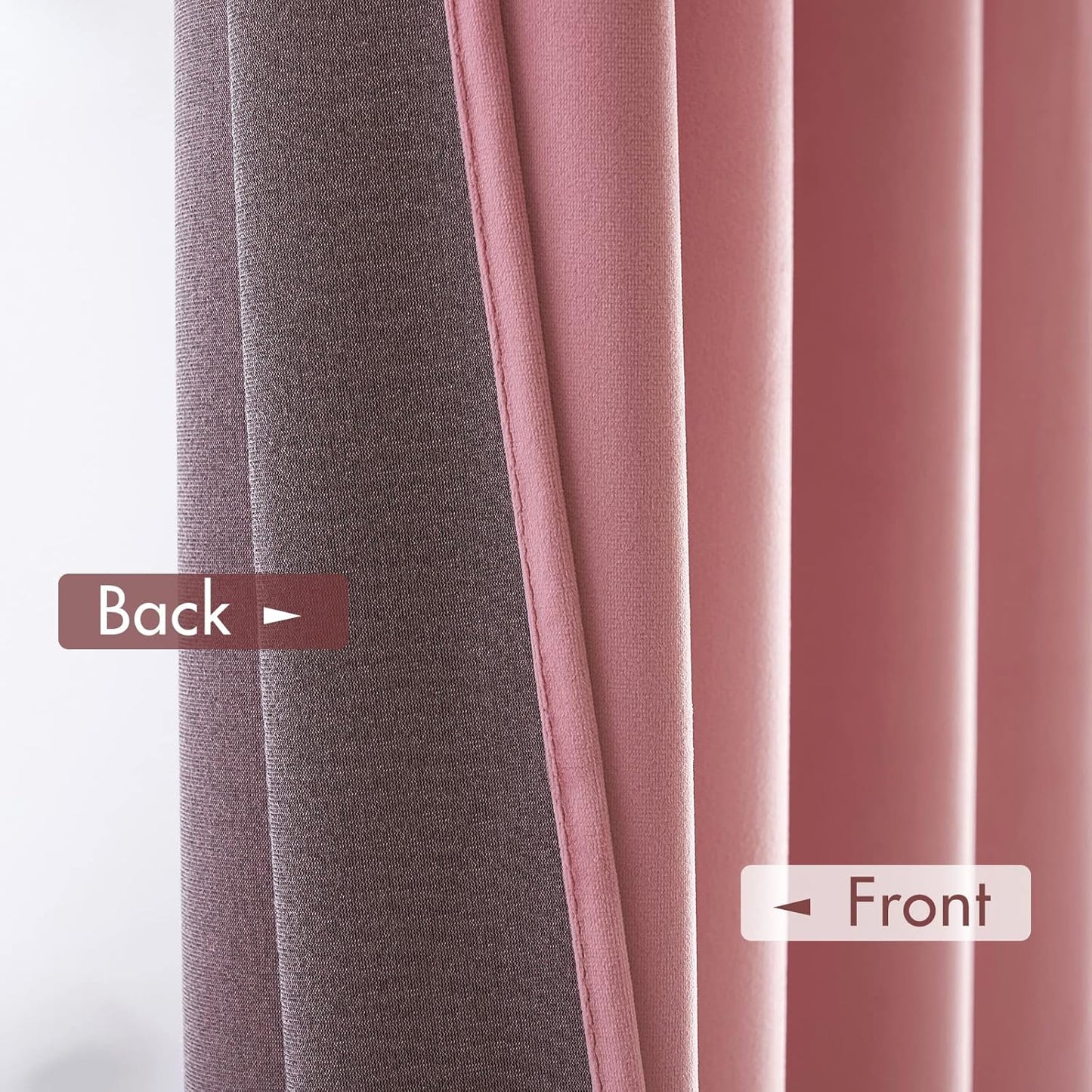 MIULEE Blush Pink Velvet Curtains Thermal Insulated Blackout Curtain Drapes for Bedroom Living Room Darkening 108 Inches Long Curtains Panels Rod Pocket Set of 2