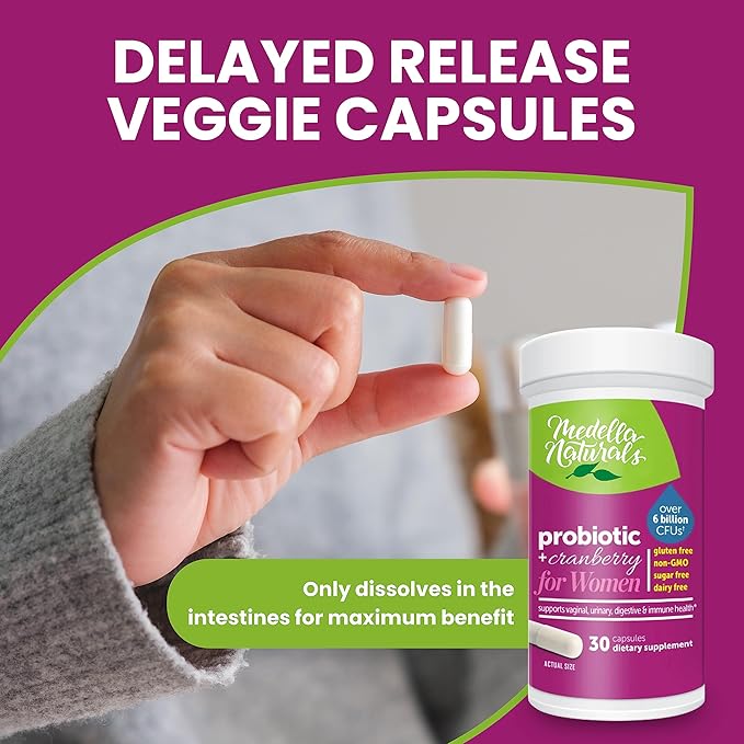Women’s Probiotic + Prebiotic with Cranberry 6 Billion 4-Strain Prebiotic 30 Veggie