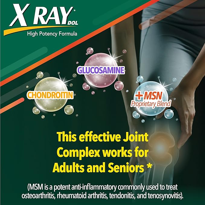 X Ray High Potency Joint Health 1500mg, Chondroitin 300mg, MSM 120 mg, 50 Count, 3