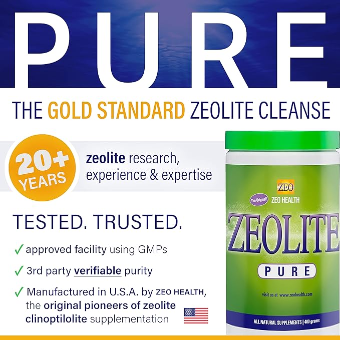 Zeolite Pure | Full Body Detox Cleanse | Safe, Gentle, & Effective Energy Booster That Supports Gut Health, Mental Clarity, & Healthy Inflammation Response | Original Zeolite Powder (400 Servings)