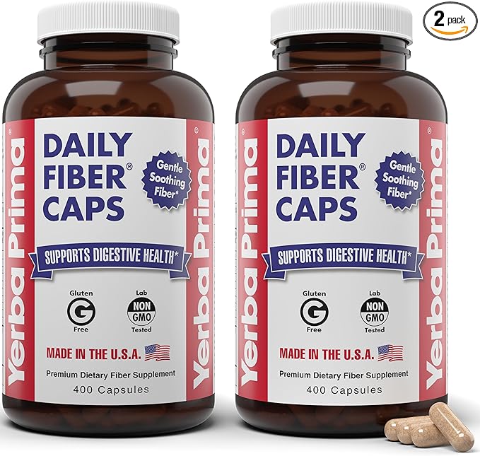 Yerba Prima Daily Fiber Caps Formula 400 Capsules 2) -