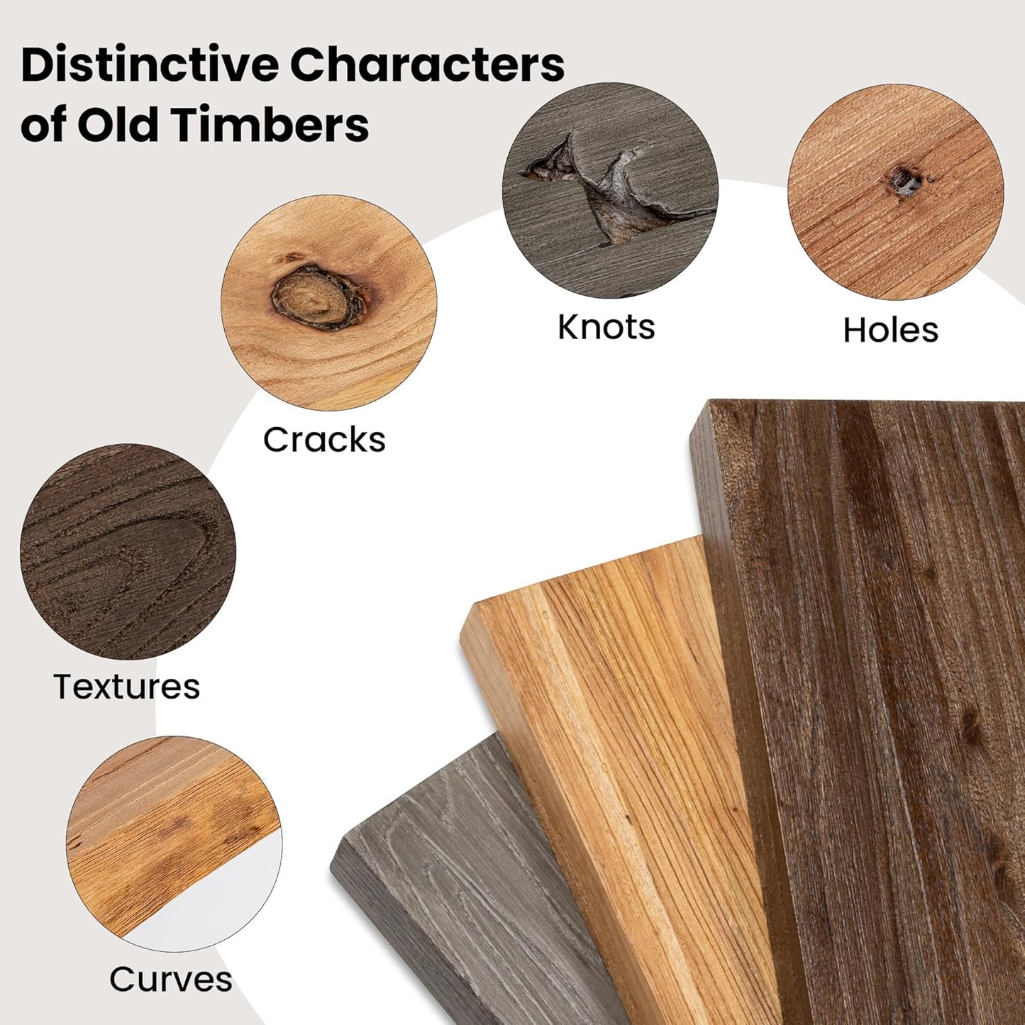 Fun Memories Floating Shelves for Wall, 48"x9.3" Rustic Solid Elm Wood Shelves, Heavy-Duty Wall Mounted Shelves with Invisible Brackets for Living Room, Bedroom, Kitchen, Natural Finish